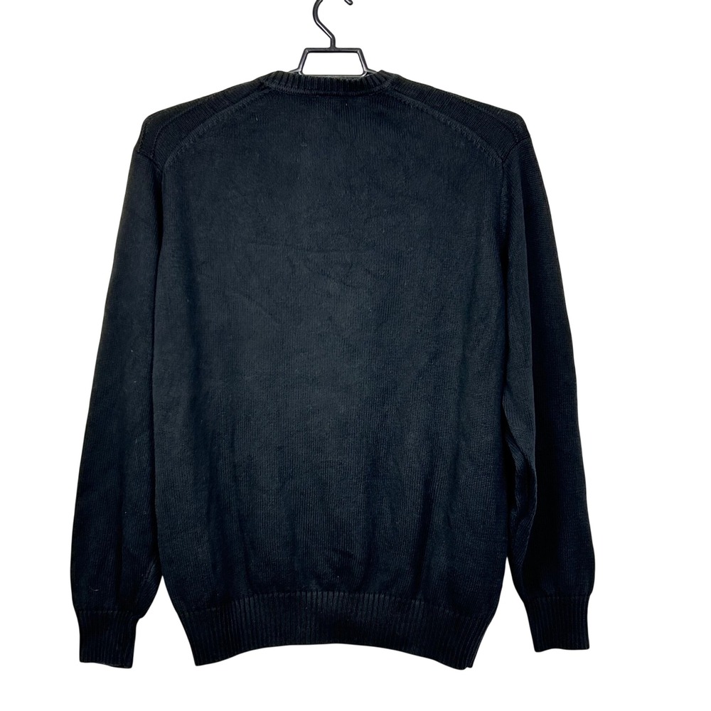 Geoffrey Beene Sweater Mens XXL Black Cotton Textured Grid Pattern Crew Neck - Picture 8 of 13